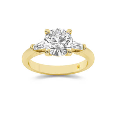 Ignite Three Stone Round Lab Grown Diamond Engagement Ring | 18K Yellow Gold 1 1/2 CT. TW.