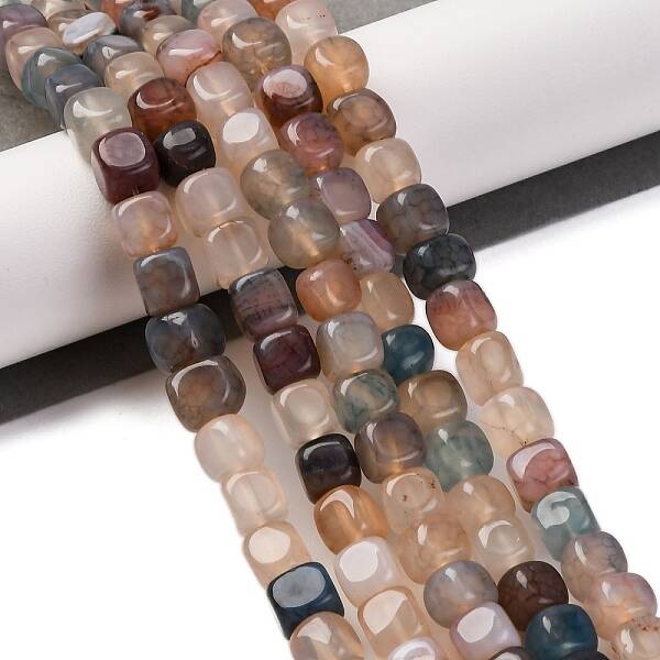 Natural Dragon Veins Agate Beads Strands