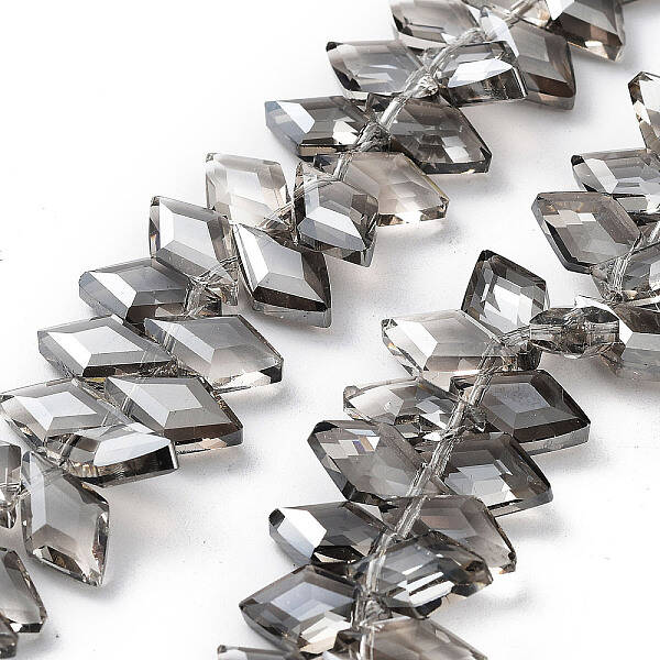 Electroplate Rhombus Glass Beads Strands