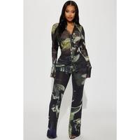 Gisella Pant Set - Black/combo