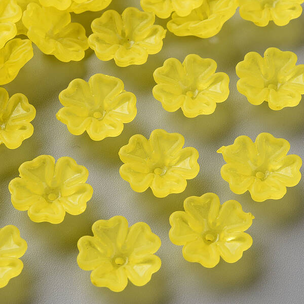 Transparent Frosted Acrylic Bead Caps