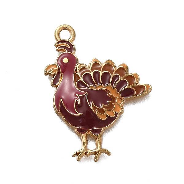 Thanksgiving Day Theme Rack Plating Alloy Enamel Pendants