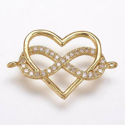 Brass Micro Pave Cubic Zirconia Links