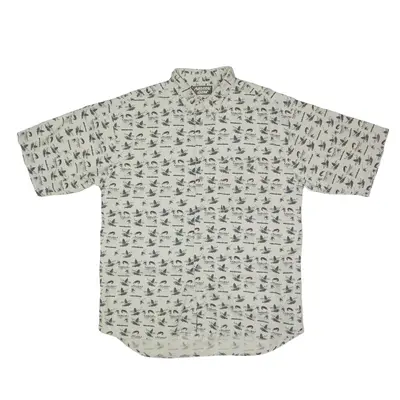 NEUTRAL GEAR Fishing Shirt Beige 90s Short Sleeve Mens L