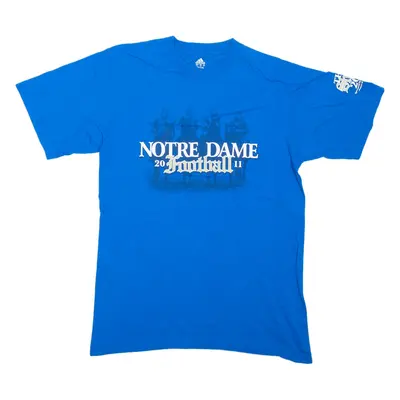 ADIDAS Notre Dame Fighting Irish USA T-Shirt Blue Short Sleeve Mens M