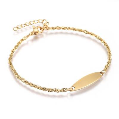 Ion Plating(IP) 304 Stainless Steel ID Bracelets