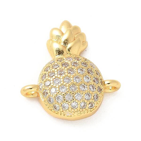 Brass Micro Pave Cubic Zirconia Connector Charms