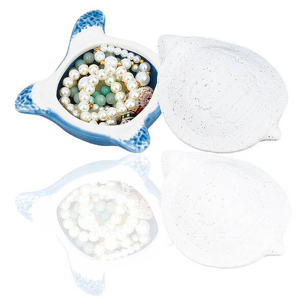 Ocean Style Porcelain Storage Jar with Lid