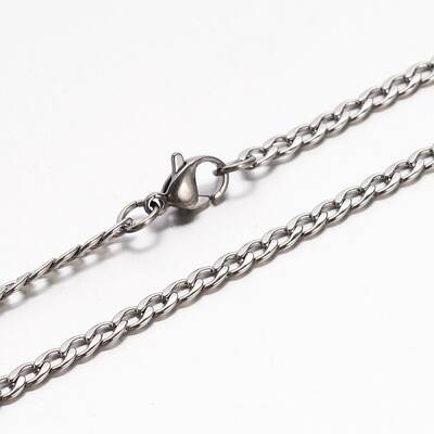 Tarnish Resistant Boy's 304 Stainless Steel Curb Chain Necklaces