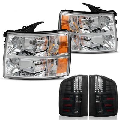 YITAMOTOR® Headlights+Tail Lights Assembly Replace for 2007-2014 Chevy Silverado