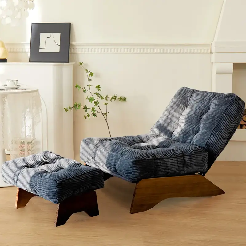 MAXYOYO Accent Chair with Ottoman Adjustable Backrest, 15\