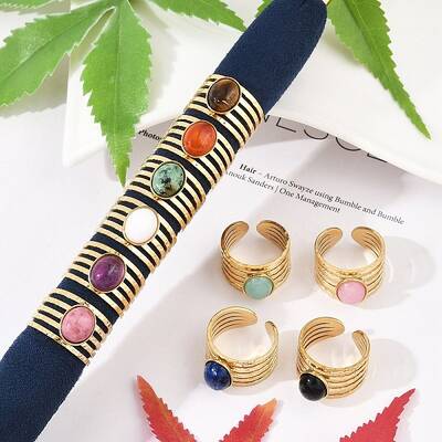304 Stainless Steel Multi-layer Open Cuff Rings