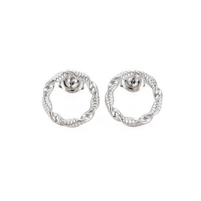 Non-Tarnish 304 Stainless Steel Hollow Ring Stud Earrings for Woman