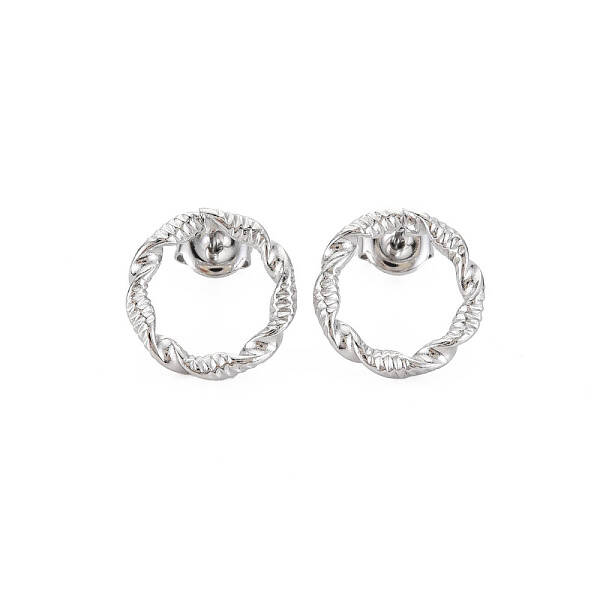 Non-Tarnish 304 Stainless Steel Hollow Ring Stud Earrings for Woman