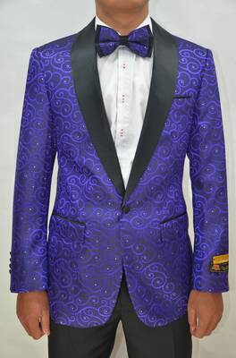 Paisley-300 Dark Purple/Black - Mens Wholesale Blazers
