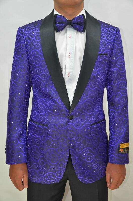 Paisley-300 Dark Purple/Black - Mens Wholesale Blazers