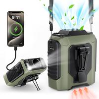 Upgraded 5000mAh Portable Waist Clip Fan,4in1 Cooling Personal Wearable Fan,5 Speeds Belt Fan,Rechargeable Hands-free Neck Fa...