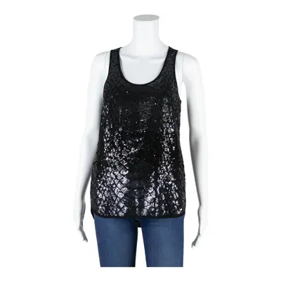 MICHAEL KORS Sequin Top Black Sleeveless Womens XS
