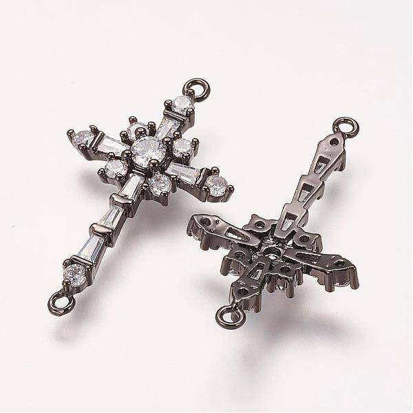 Brass Micro Pave Cubic Zirconia Links