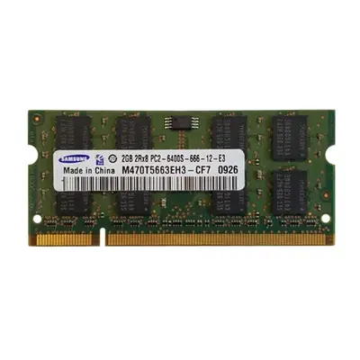 Samsung M470T5663EH3-CF7 | 2GB DDR2-800MHz PC2-6400 Non-ECC Unbuffered SODIMM CL6 2Rx8 1.8V 200-Pin Memory Module