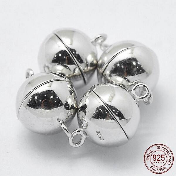 Anti-Tarnish Rhodium Plated 925 Sterling Silver Magnetic Clasps
