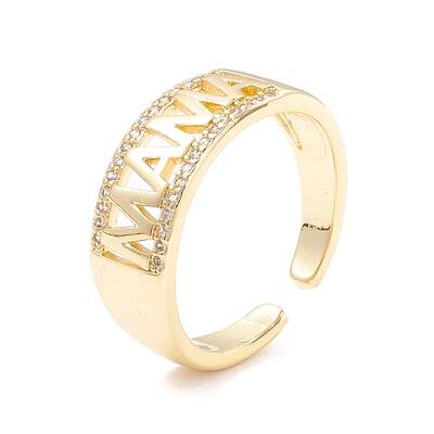 Word Mama Cubic Zirconia Cuff Ring