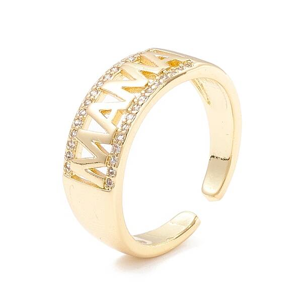 Word Mama Cubic Zirconia Cuff Ring