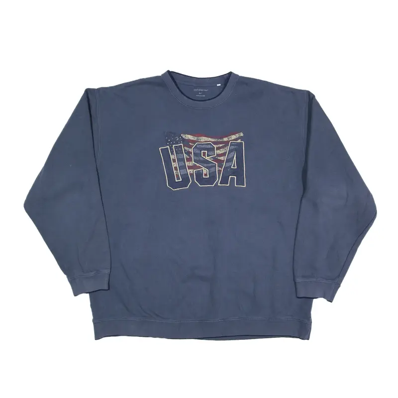 CROFT & BARROW USA Sweatshirt Blue Mens XL