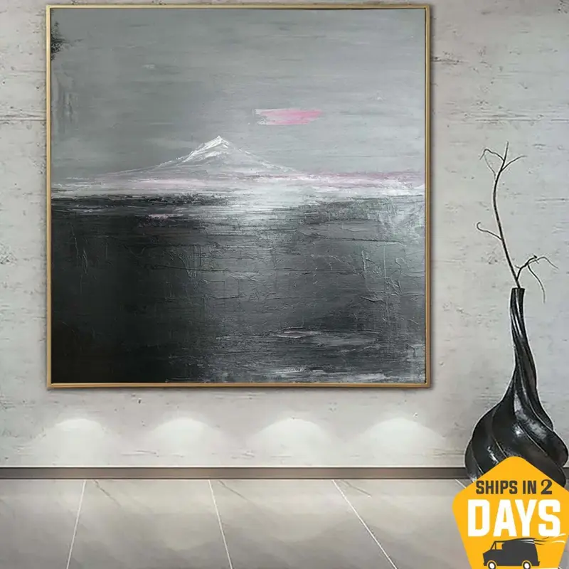 Abstract Black And White Paintings On Canvas Neutral Minimalist Art Modern Art House Decor Original Oil Painting | ISLAND 27....