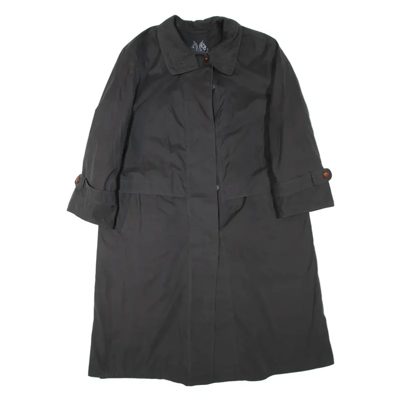 DELMOD Womens Coat Black Wool XL