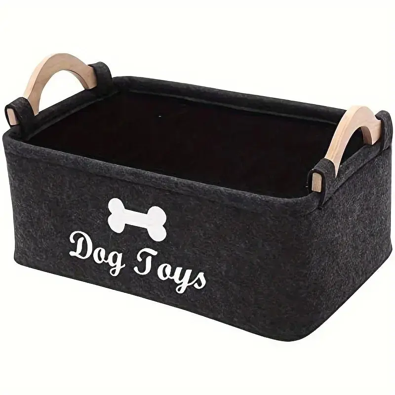 Foldable Pet Toy Storage Box, Collapsible Pet Toy Basket with Handle, Multifunctional Pet Storage Box for Dog & Cat Accessori...