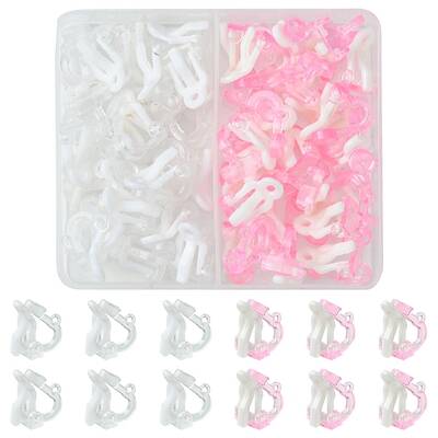 40Pcs 2 Colors Plastic Clip-on Earring Findings