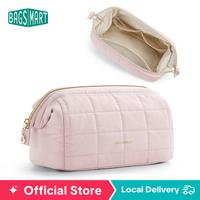 BAGSMART Makeup Bag, Puffy Padded Travel Cosmetic Organizer for Women, Wide-Open Makeup Case for Toiletries, Accessories, and...