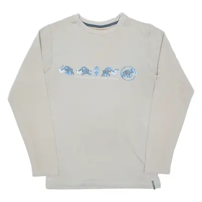 MAMMUT Womens T-Shirt Beige Long Sleeve S