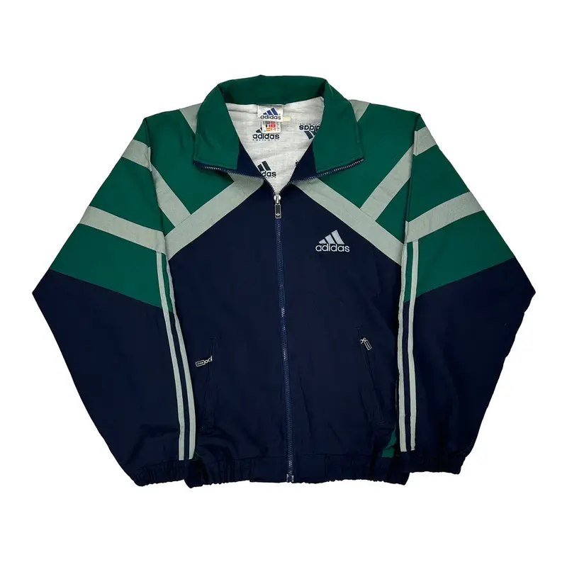 Adidas Track Jacket - Medium Navy Polyester Blend