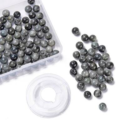 100Pcs 8mm Natural Hawk's Eye Round Beads