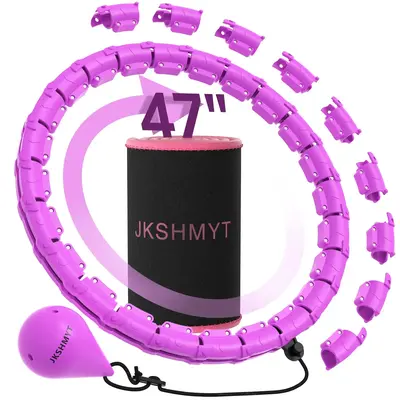 Weighted Hula Circle for Adults, Infinity Hoop Fit Plus Size 47 inch/120cm, Include 24 Detachable Links and Waist Trainer for...