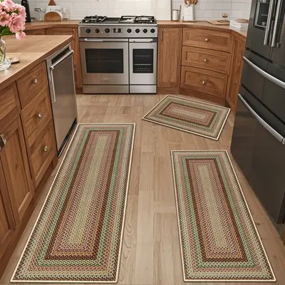 [SeptemberRestock] HEBE Boho Kitchen Rug Sets 3 Pieces, Washable Kitchen Mats for Floor, Non Slip Soft Kitchen Area Rug Floor...