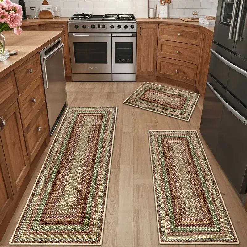 [SeptemberRestock] HEBE Boho Kitchen Rug Sets 3 Pieces, Washable Kitchen Mats for Floor, Non Slip Soft Kitchen Area Rug Floor...