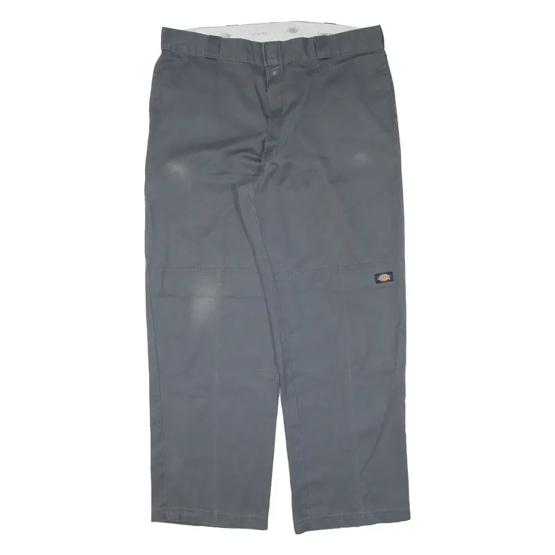 DICKIES Double-knee Workwear Mens Trousers Blue Loose Straight W40 L32