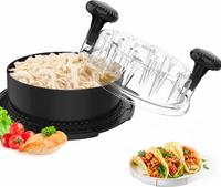 Chicken Shredder 8 Inches, Chicken Breast Shredder Tool, Cooked Meat Shredder With Clear Lid, Ergonomic Design, Anti-slip, Ea...