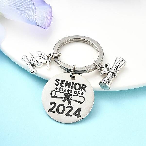 Flat Round Alloy Keychain