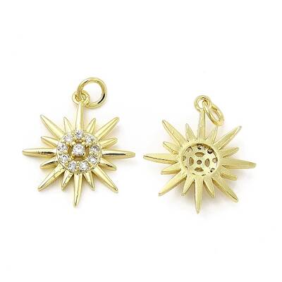 Brass Micro Pave Cubic Zirconia Pendants