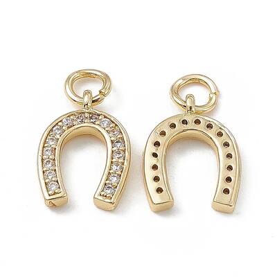 Brass Micro Pave Cubic Zirconia Charms