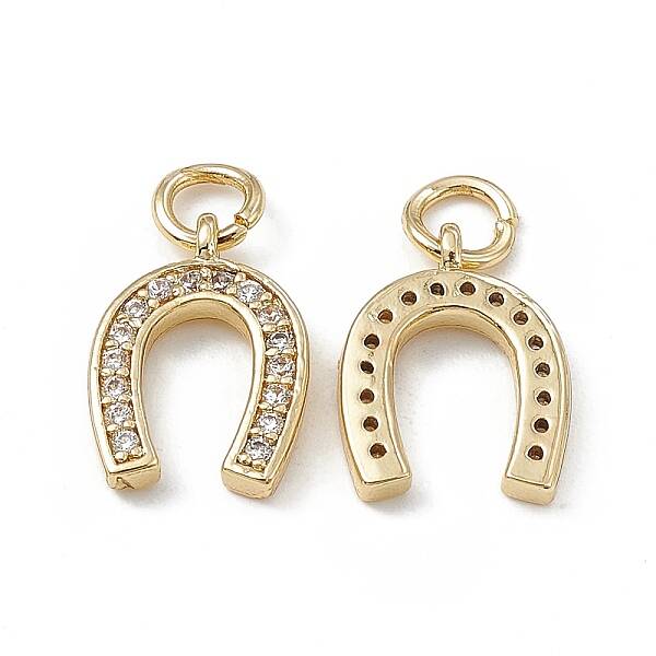Brass Micro Pave Cubic Zirconia Charms