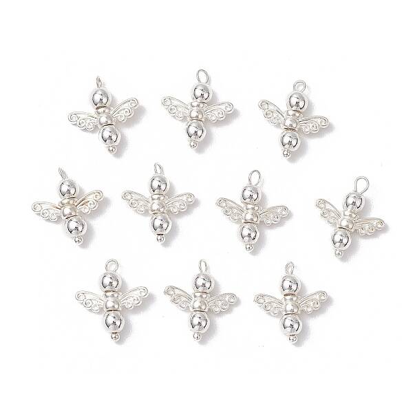 10Pcs Electroplated Synthetic Non-magnetic Hematite Beaded Angel Charms