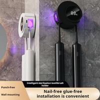Smart Toothbrush Sterilizer - Wall-Mounted, Electric Ultraviolet Sterilization, Punch-Free Installation, Includes Single & Do...