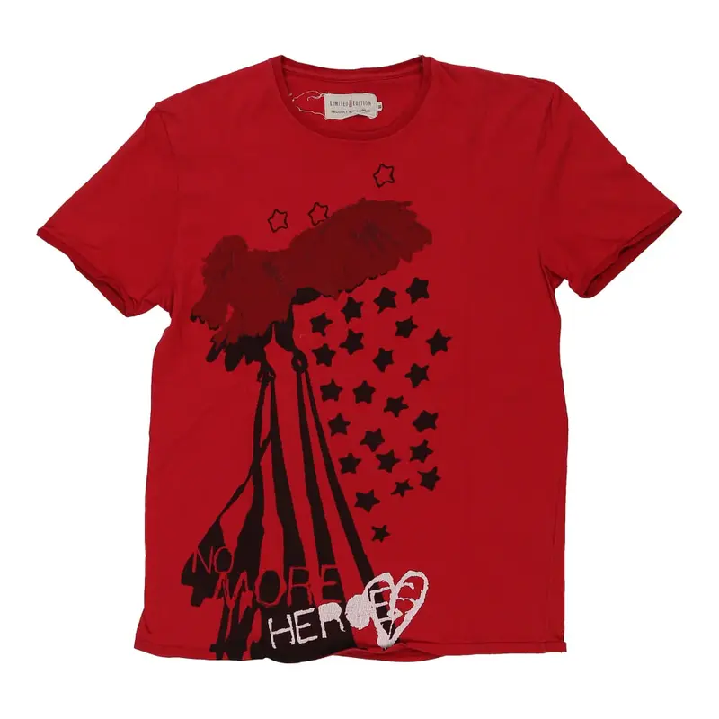 No More Heroes Levis Graphic T-Shirt - Medium Red Cotton