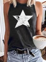Women's Letter Print Round Neck Tank Top, Casual Street Style Sleeveless Top for Daily Wear, Ladies Clothes for All Seasons...