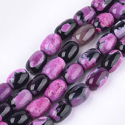 Natural Fire Crackle Agate Beads Strands